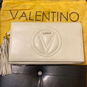 Valentino handbag. Clutch with added chain